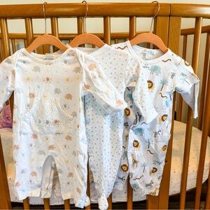 Set of 3 adorable Kissy Kissy rompers 0-3M